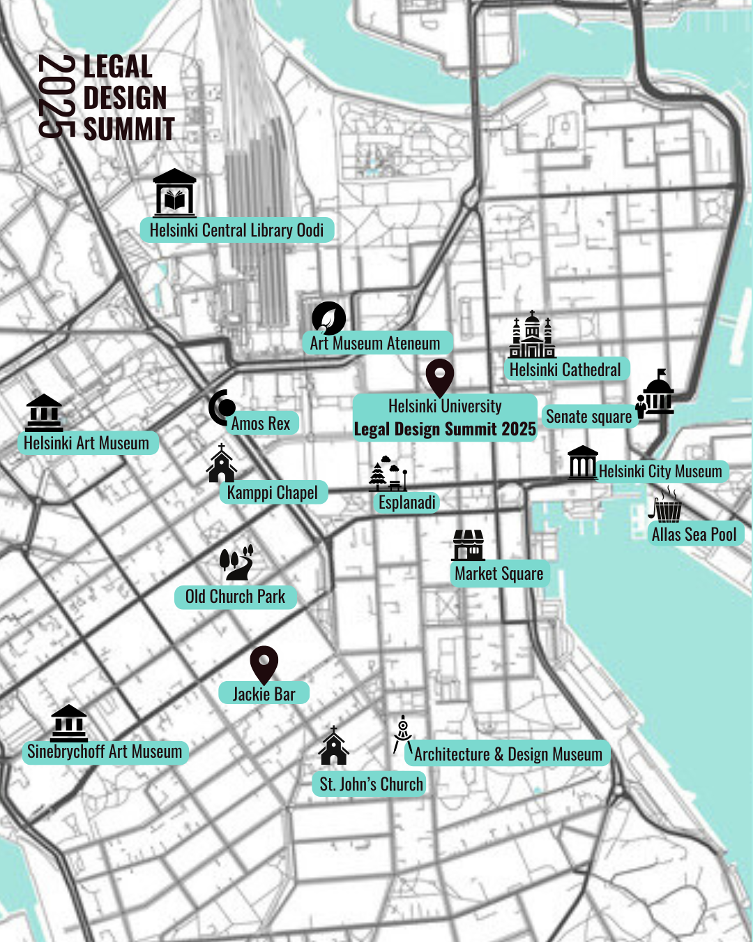 Map showing the University of Helsinki